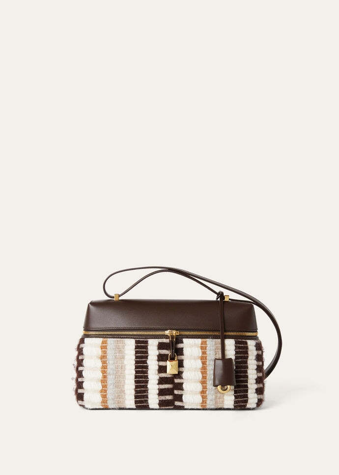 EXTRA BAG L27 WOVEN CASHMERE / SADDLE LEATHER_FAO8530_F6JT_NR_2