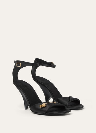 OLYMPIA PIN JEWEL HEELED SANDAL SATIN