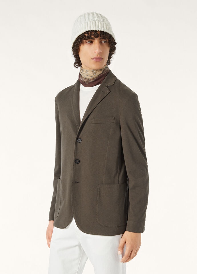 Sweater Jacket Linen, Silk, Cotton Black Pine | Loro Piana US
