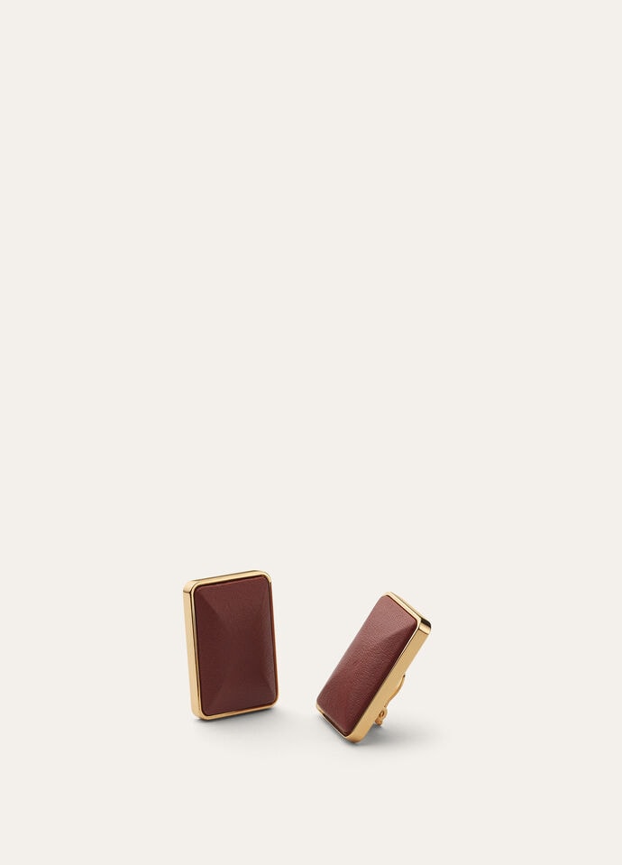 BONBON EARRINGS ROUNDED LEATHER_FAO9494_P0AR_NR_2