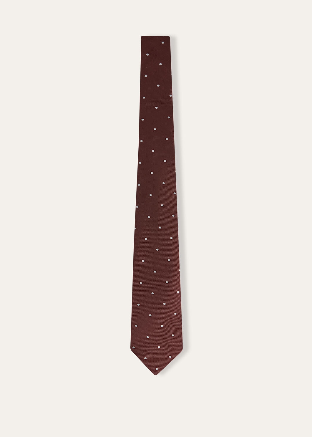 My Spots Tie Silk Marsala Wine White Pois Loro Piana BH