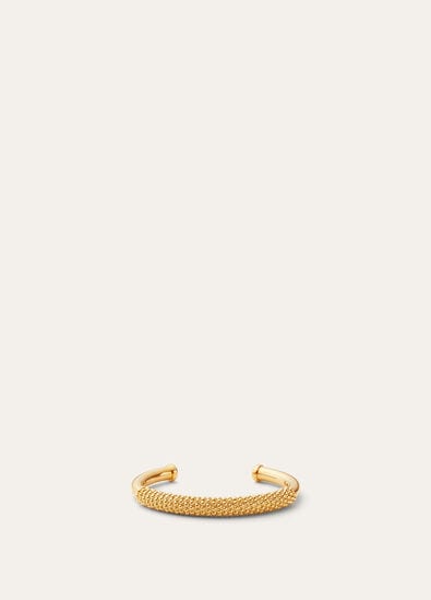 BUBBLE OPEN CUFF BRACELET BRASS