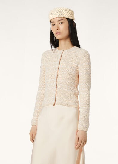 CURLY SILK CARDIGAN SWEATER SILK GG 5