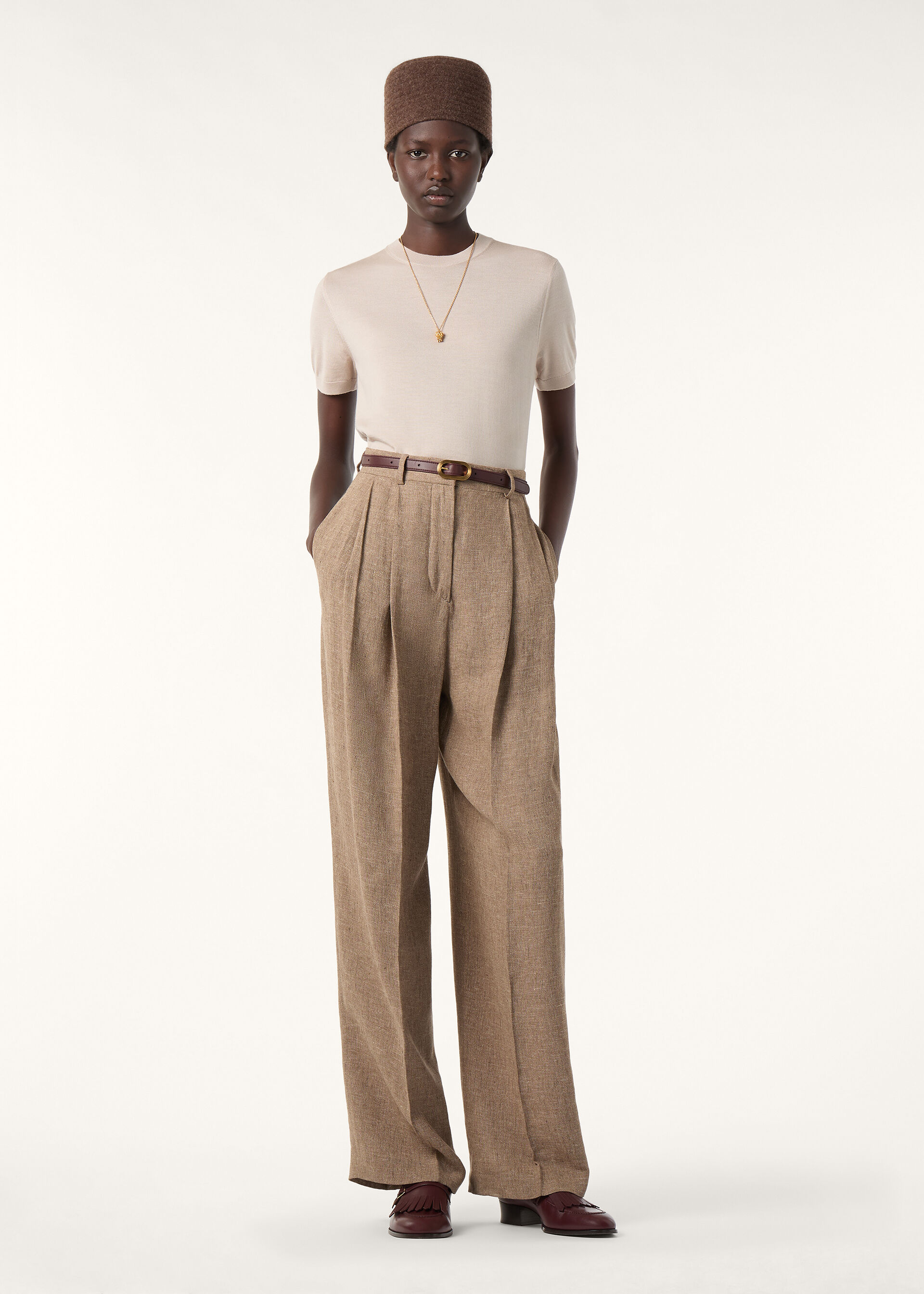 SOTTILE SS CREWNECK SWEATER WOOL CASH SILK GG 18