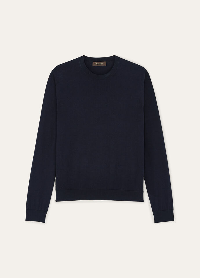 Loro Piana ロロピアーナ　刺繍スウェット LORO PIANA CASHMERE SILK CREW(1 DARK BROWN): : メンズ
