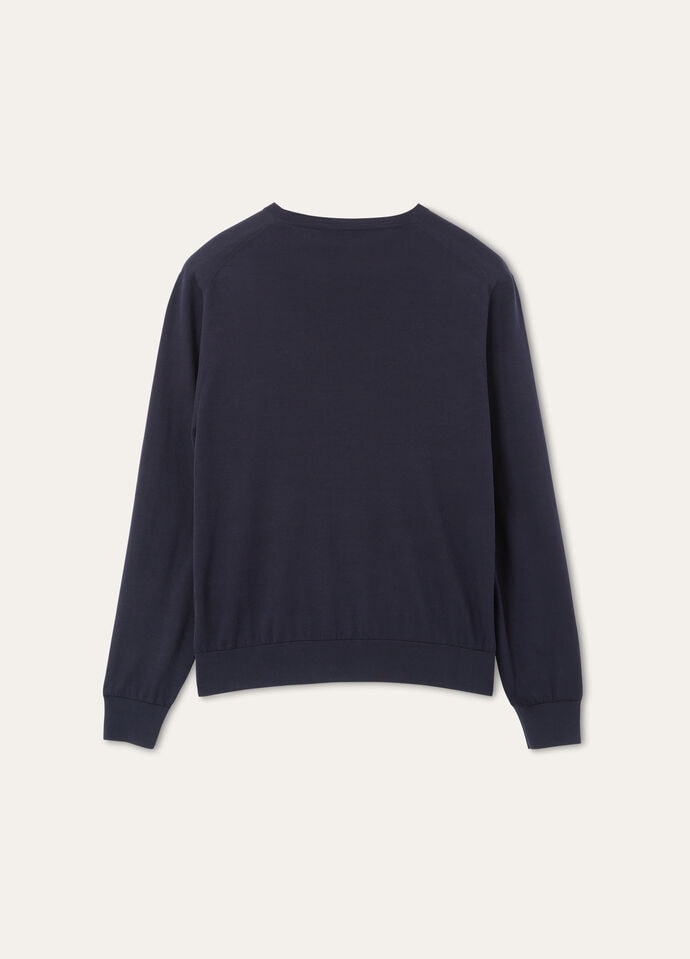 【初回限定】 Crewneck Cotton Navy Blue | Loro Piana CC ウェア