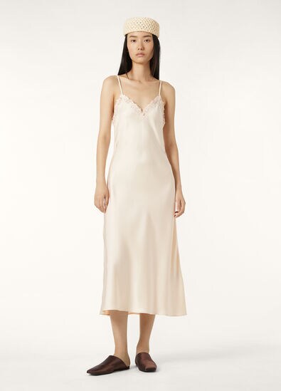 PAIGE EMBROIDERED DRESS DRESSY SATIN