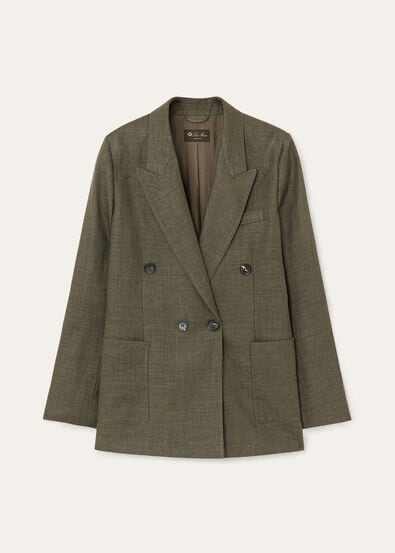 GENNY DB JACKET STRUCTURED LINEN WOOL