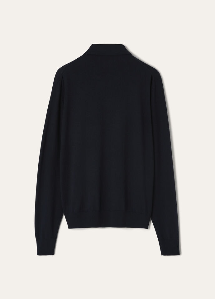 ロロピアーナ ポロシャツ ジップアップ メンズ XS ネイビー Loro