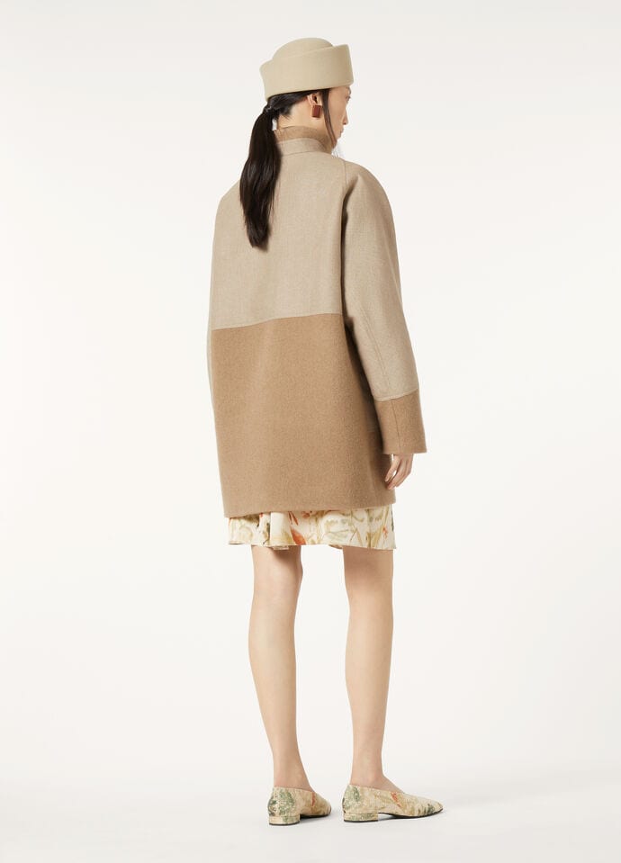TIAN COAT BROKEN TWILL CASH - LINEN PANAMA RAIN_FAP0163_B544_4