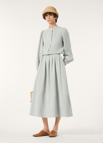 ELENA EMBROIDERED SKIRT CARDO PUNTO CROCE