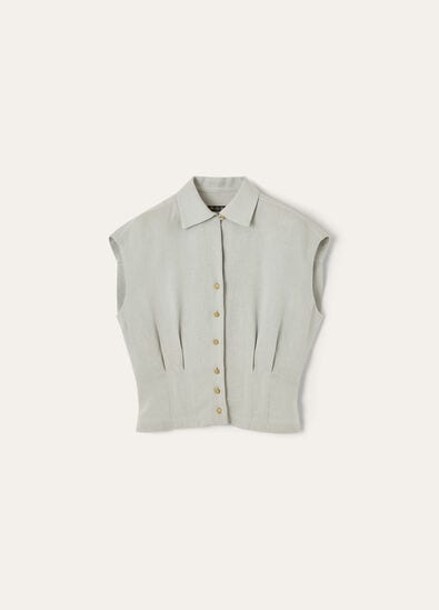 EVANGELINE SS SHIRT SUMMER LINEN CREPE