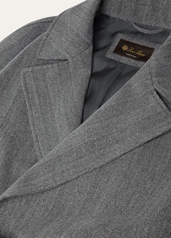 コート Loro Piana SS25 Loro Piana Coats (FAP0388 F6F7) Foster Coat Linen, Cashmere, Wish® Wool - Rain System® Navy