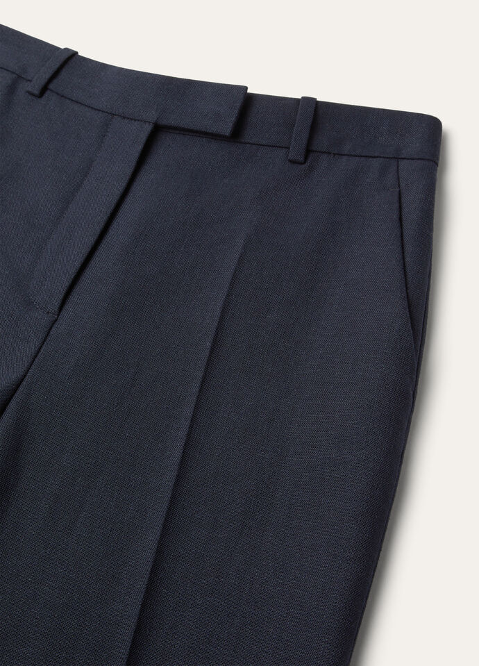Davey Pants Linen, Sopra Visso Wool Navy Blue | Loro Piana US