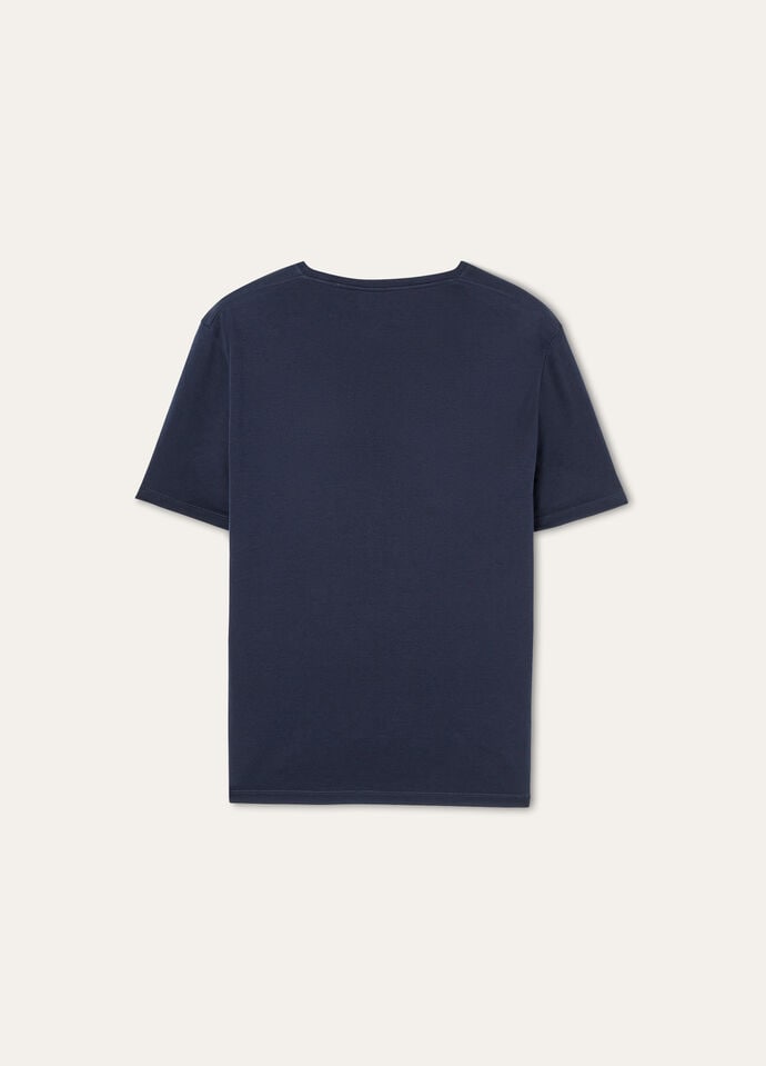 【Loro Piana】エルボTシャツ Tremezzo T-Shirt Cotton Navy Blue | Loro Piana AE