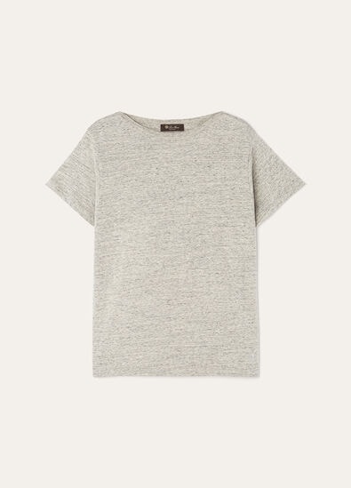 LUINO BOAT NECK T-SHIRT MOTTLED COTTON LINEN