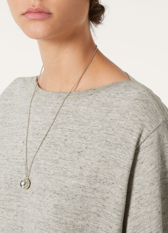 LUINO BOAT NECK T-SHIRT MOTTLED COTTON LINEN_FAP0853_M0UD_2
