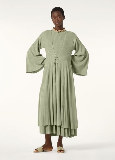 PLEATED SILK CARDIGAN SWEATER SILK GG 18