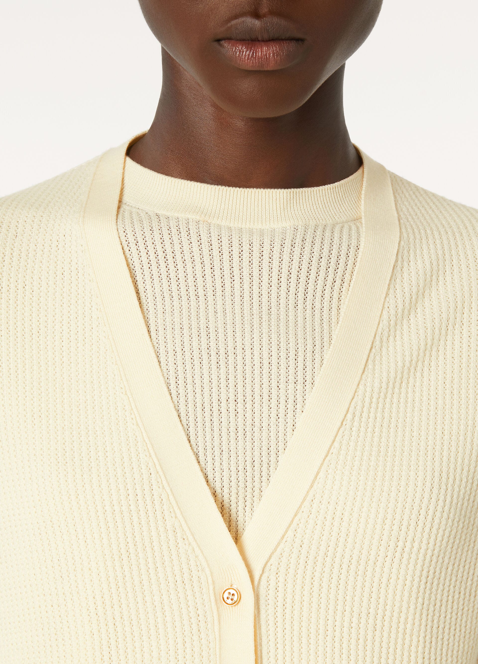 RIBBED ROYAL LIGHTNESS CARDIGAN SW.WOOL SILK GG18