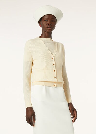 RIBBED ROYAL LIGHTNESS CARDIGAN SW.WOOL SILK GG18