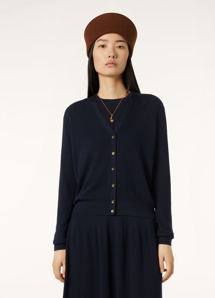 RIBBED ROYALLIGHTNESS CARDIGAN SW.WOOL SILK GG18_FAP0887_W000_3