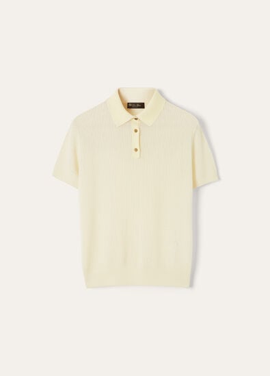 THE ROYALLIGHTNESS RIBBED SS POLO WOOLSILK GG18