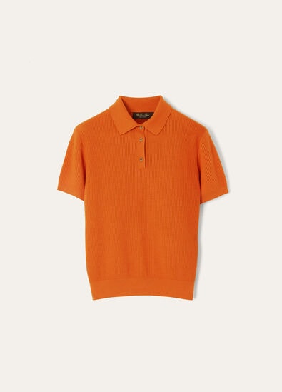 THE ROYALLIGHTNESS RIBBED SS POLO WOOLSILK GG18