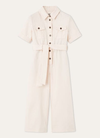 GALDWIN KID ROMPERS STRUCTURED LINEN WOOL