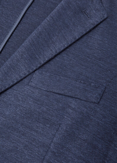 SWEATER NOTCH SB JACKET WOOL SILK DIAGONAL