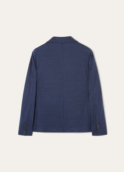 SWEATER NOTCH SB JACKET WOOL SILK DIAGONAL