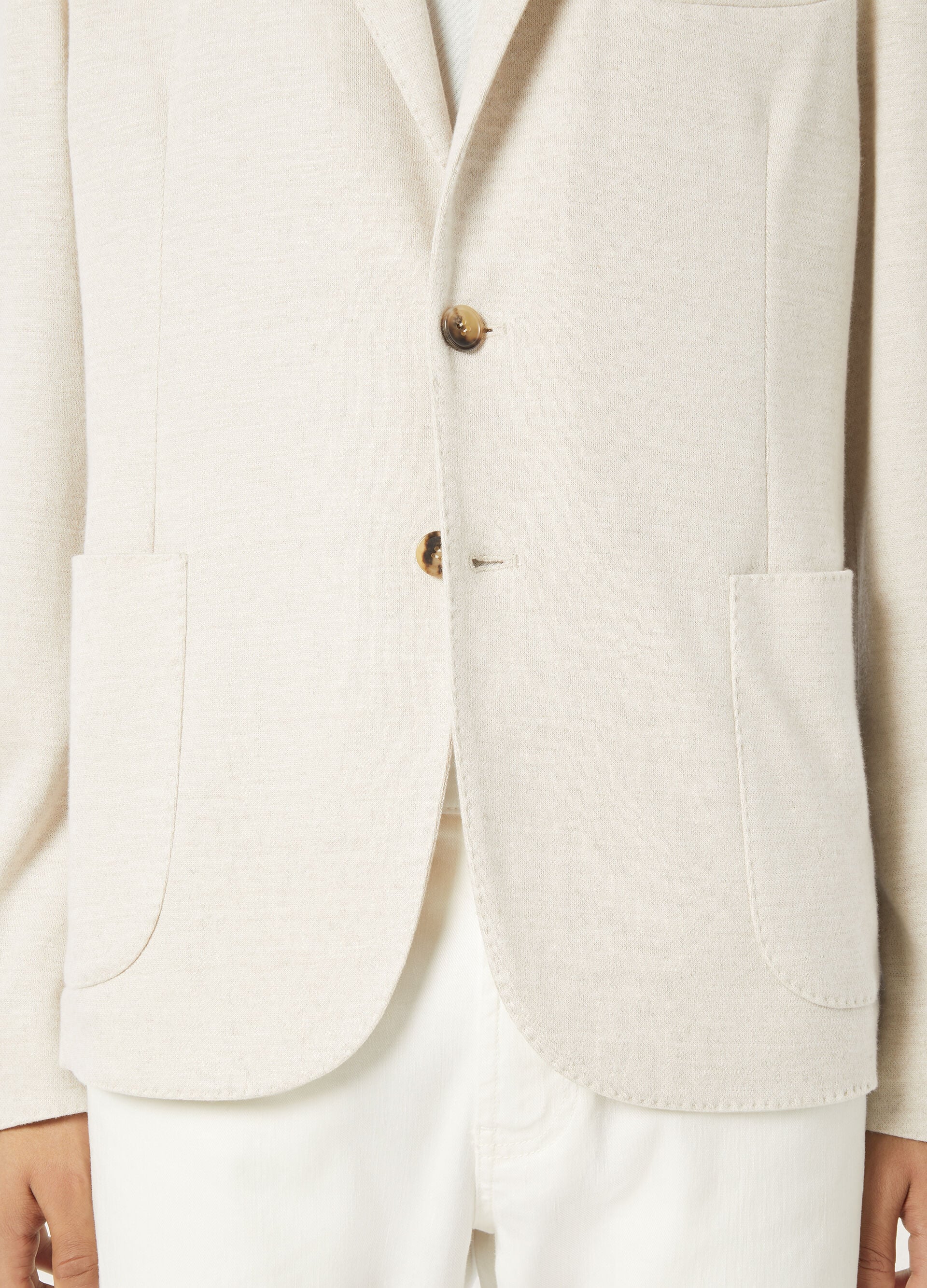 SWEATER NOTCH SB JACKET LINEN WOOL PIQUE