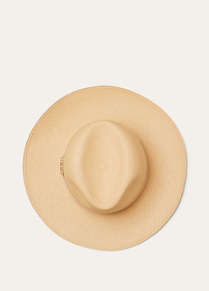 SERGIO HAT BICOLOR SUITCASE STRIPE RIBBON STRAW20_FAP1571_F6V8_3