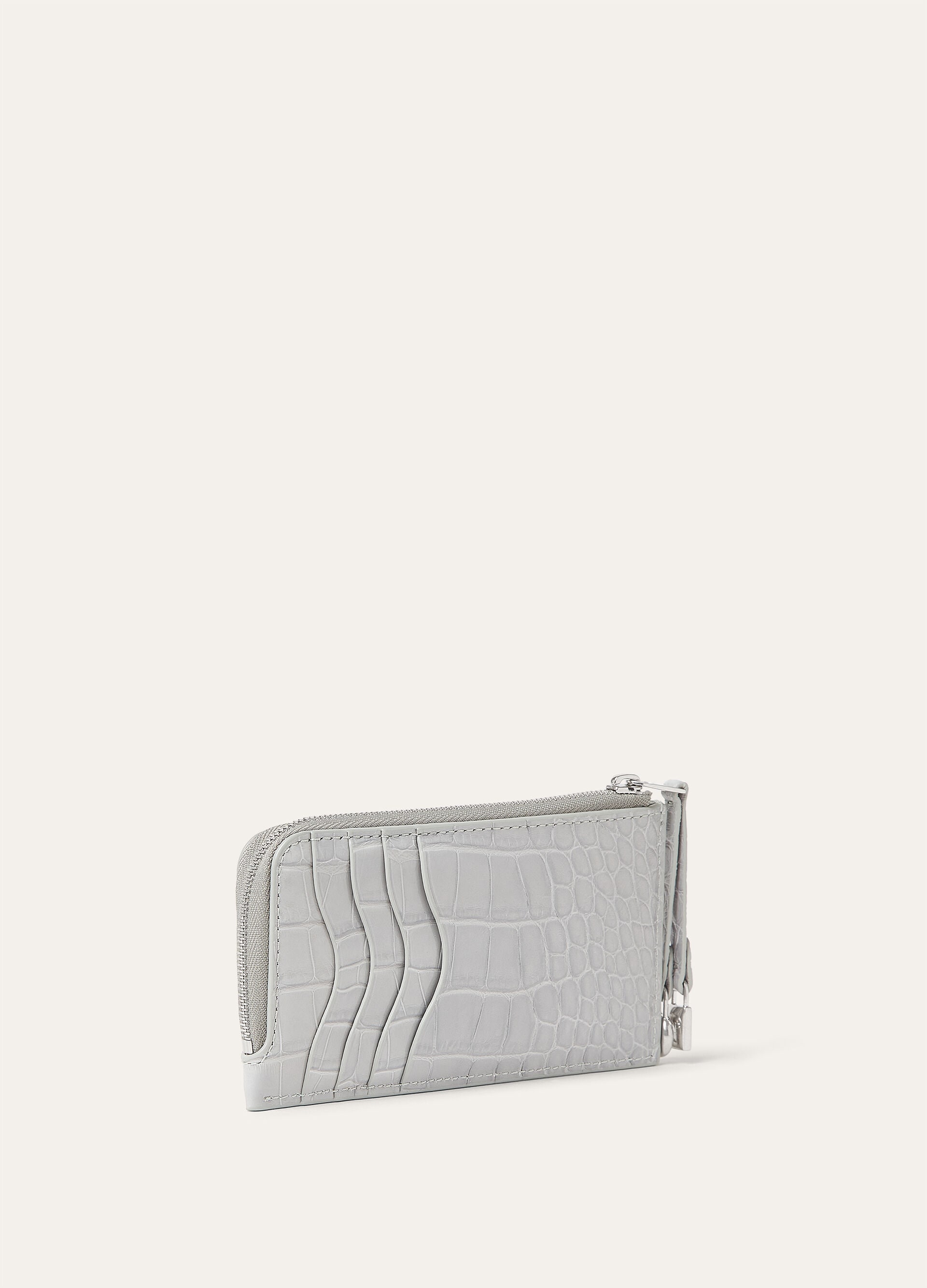 EXTRA ZIPPOUCH WTH CARDHOLDER GLAZED ALLIGATOR