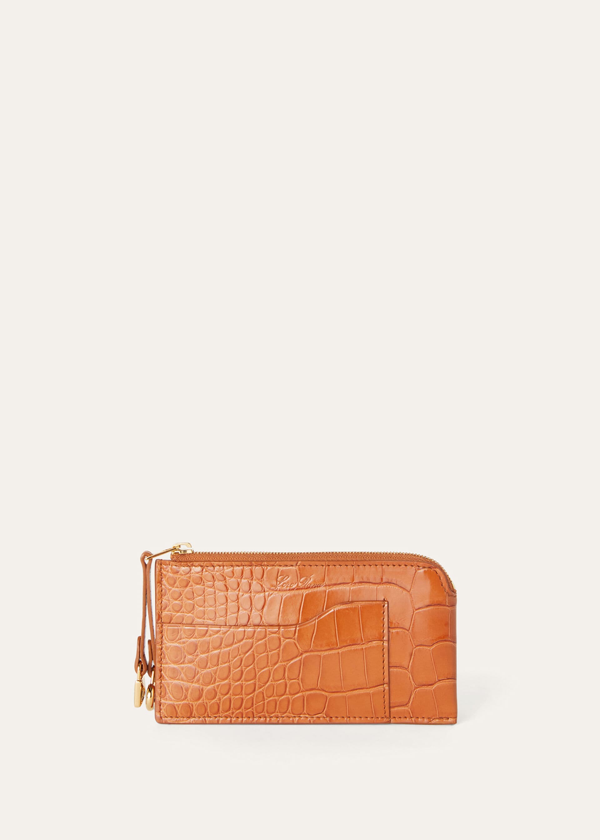 EXTRA ZIPPOUCH WTH CARDHOLDER GLAZED ALLIGATOR