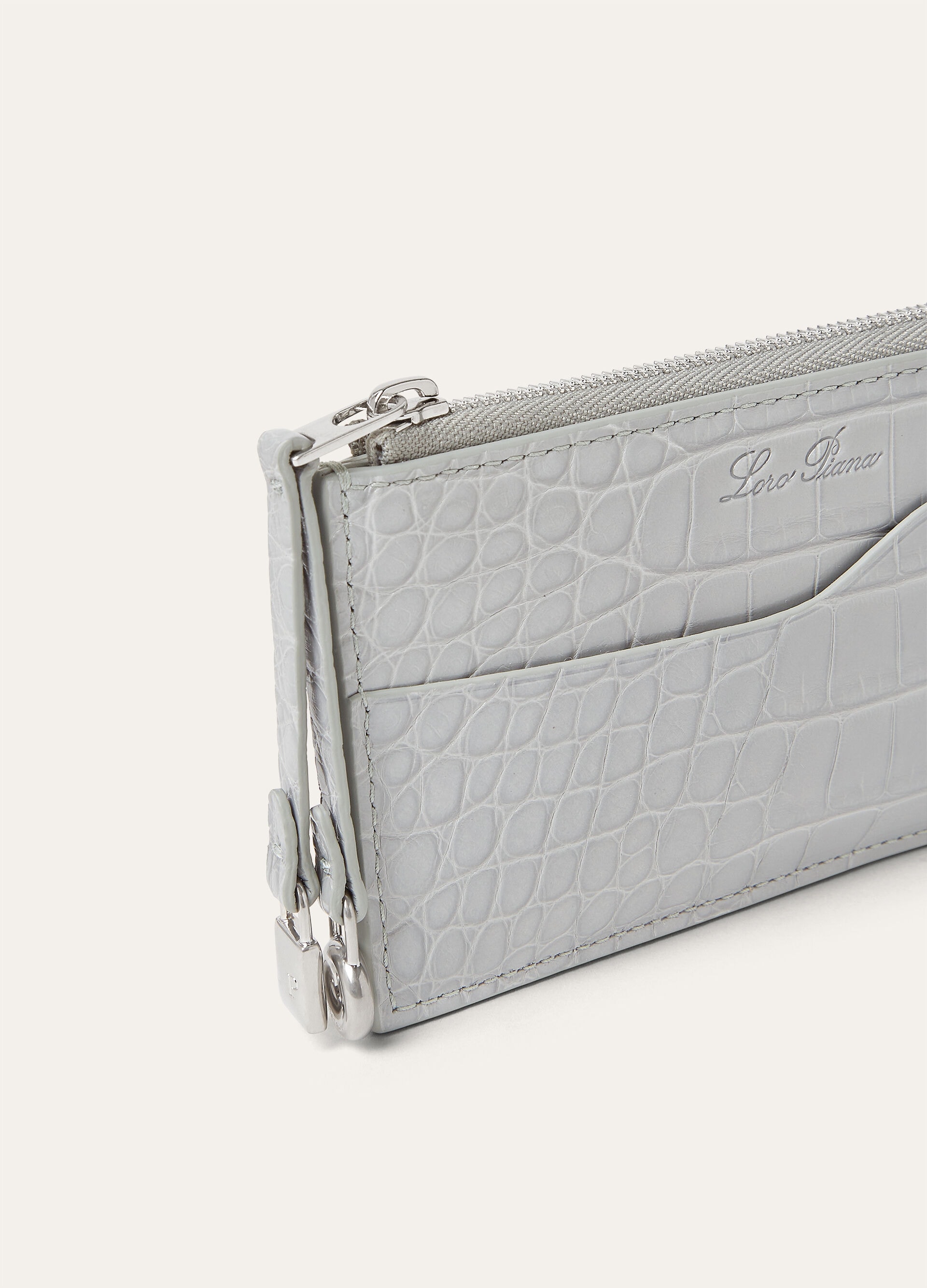 EXTRA ZIPPOUCH WTH CARDHOLDER GLAZED ALLIGATOR