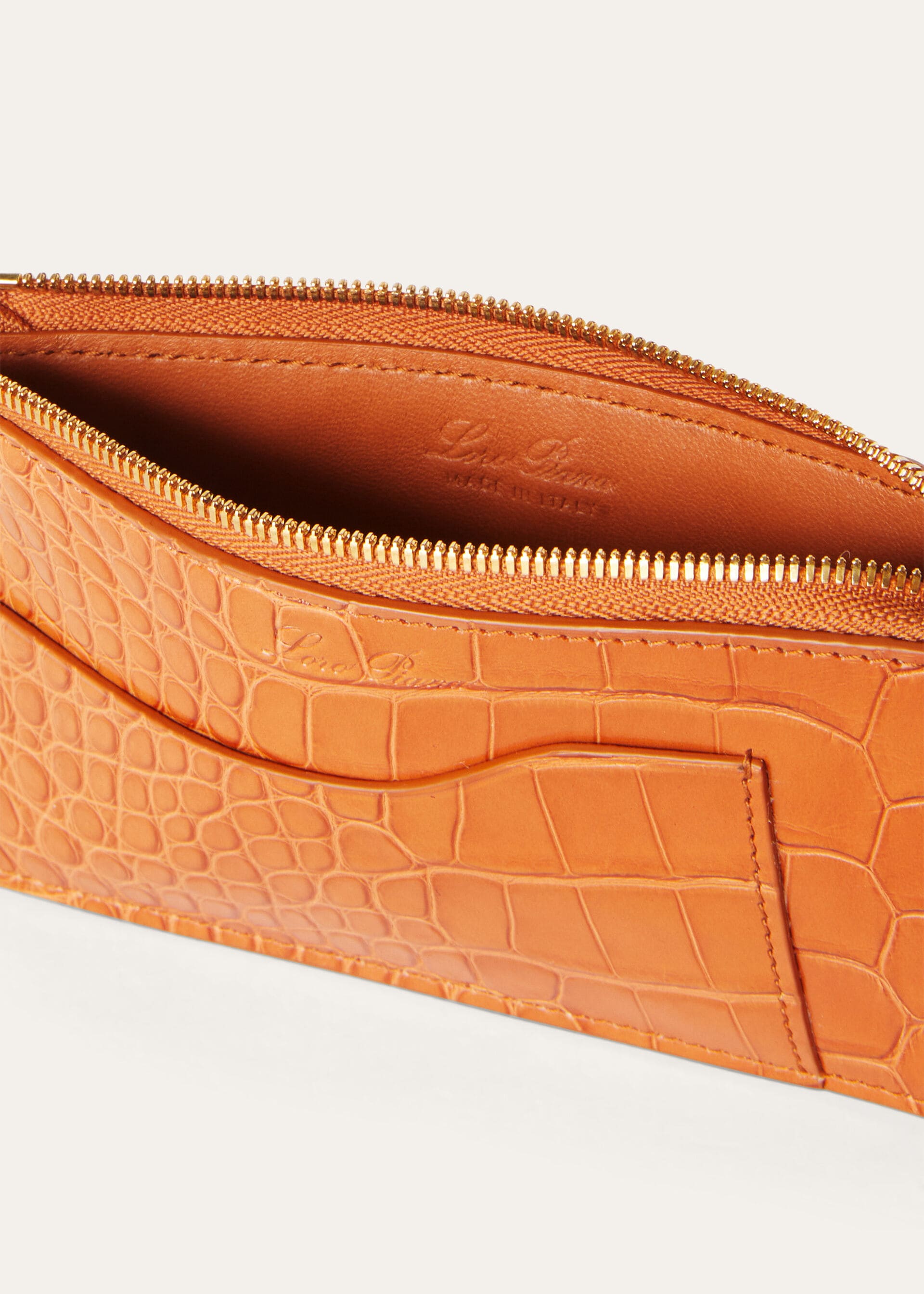 EXTRA ZIPPOUCH WTH CARDHOLDER GLAZED ALLIGATOR