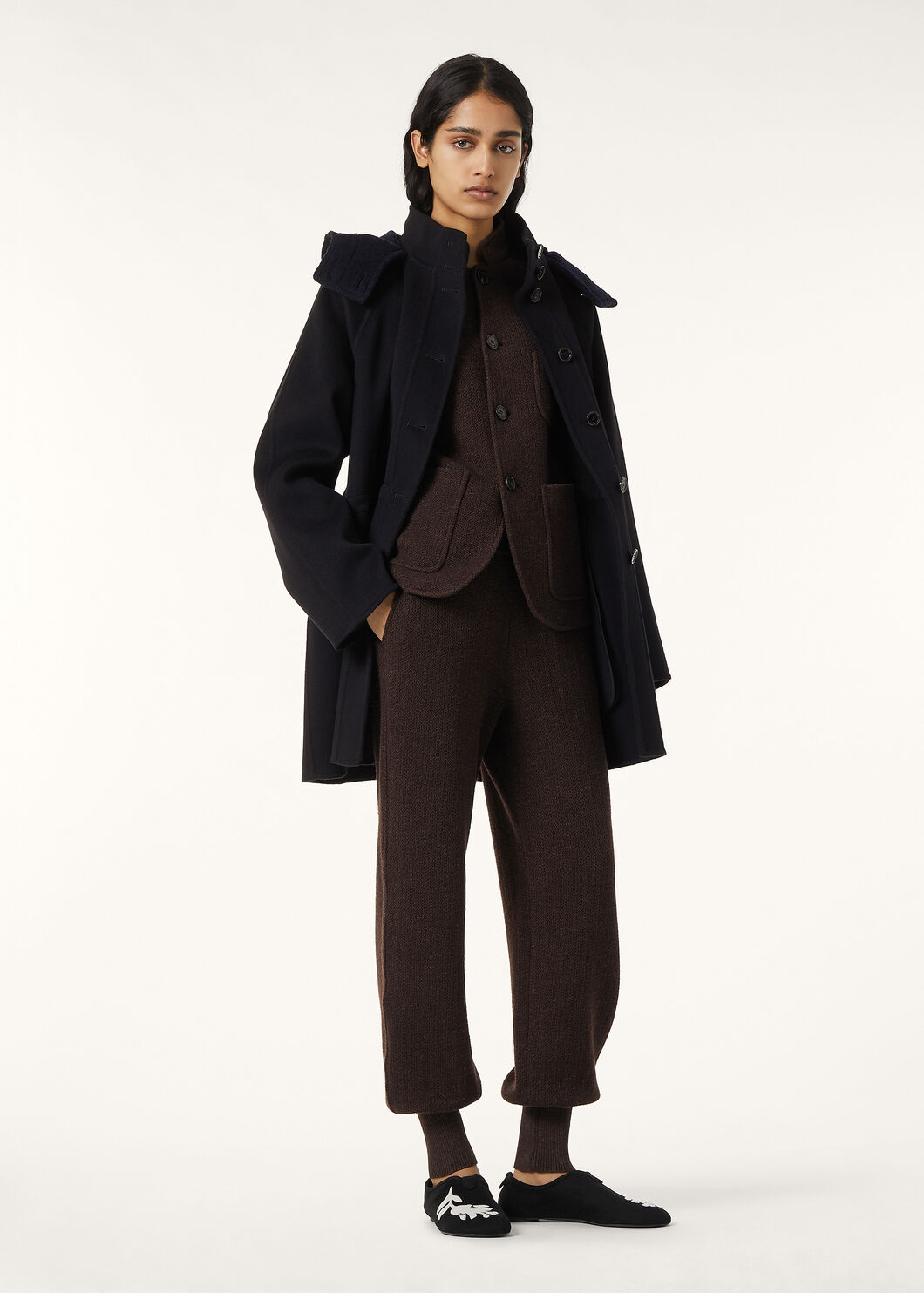 CELLINA PANTS MOULINE' WOOL LINEN SILK