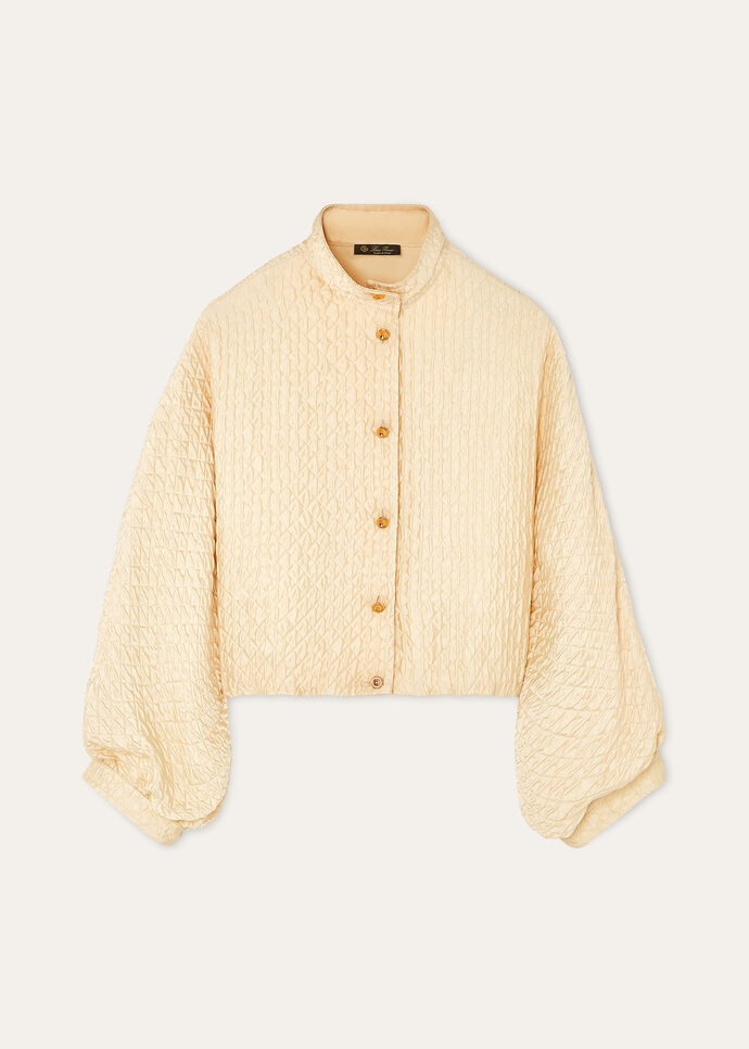 Benedetta Jacket Silk Natural Ivory | Loro Piana CC