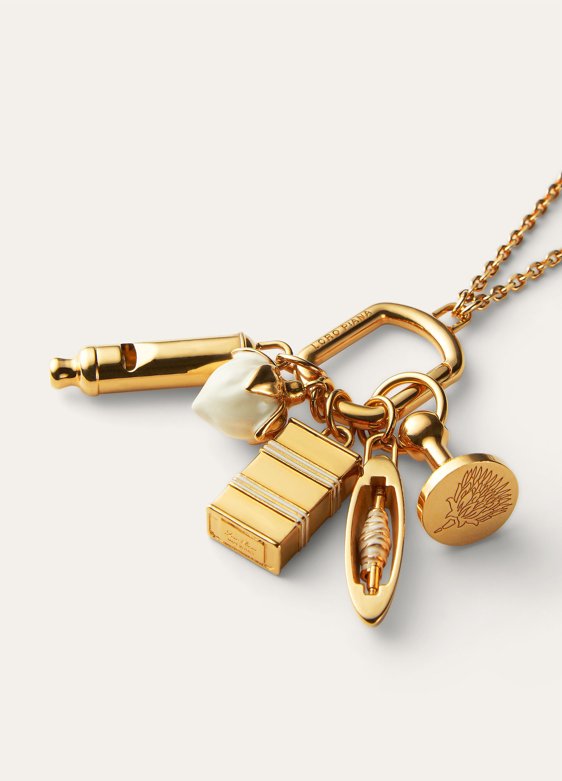 ANNIVERSARY CHARMS NECKLACE BRASS/ENAMEL