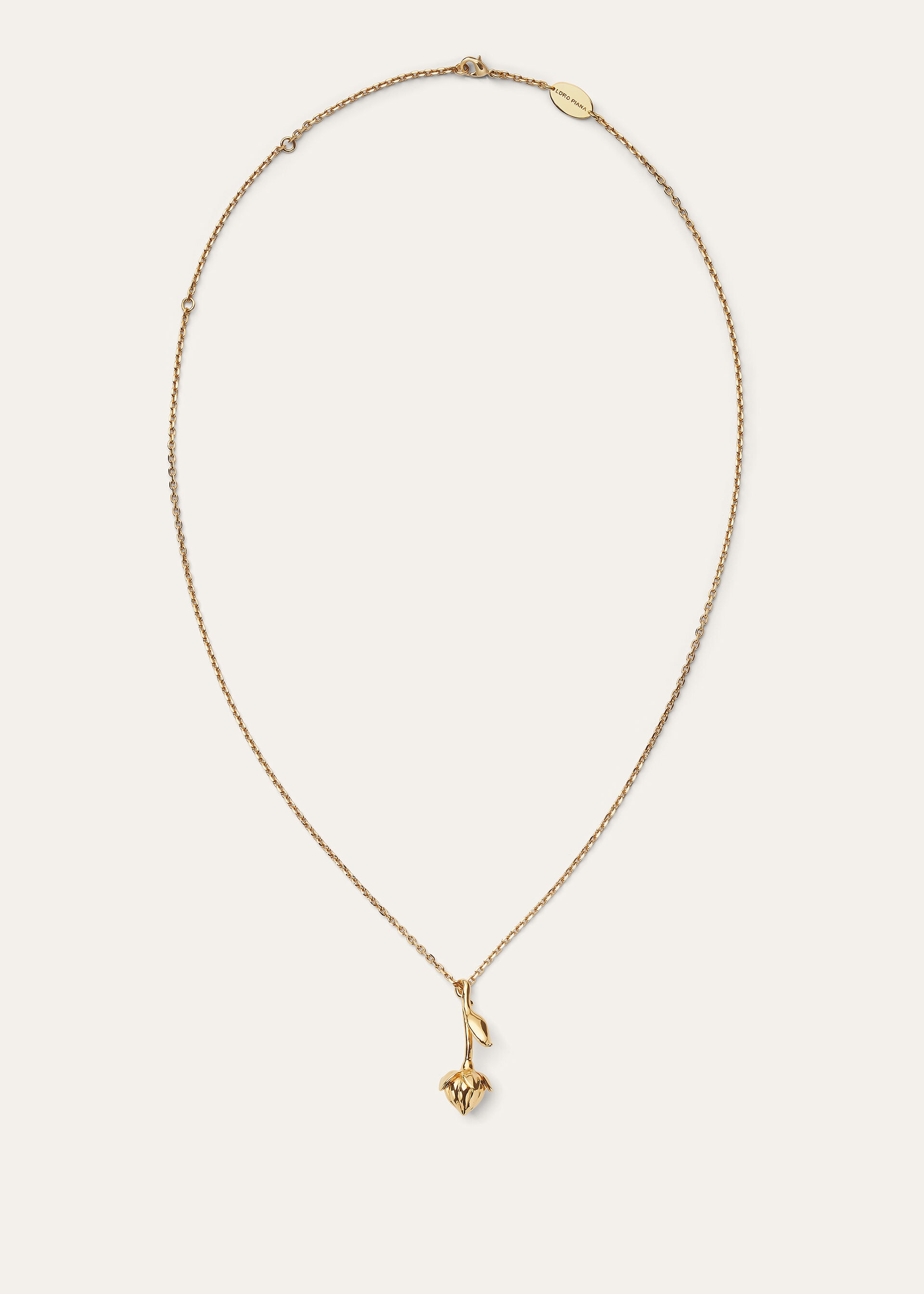 LINEN FLOWER BUD NECKLACE BRASS
