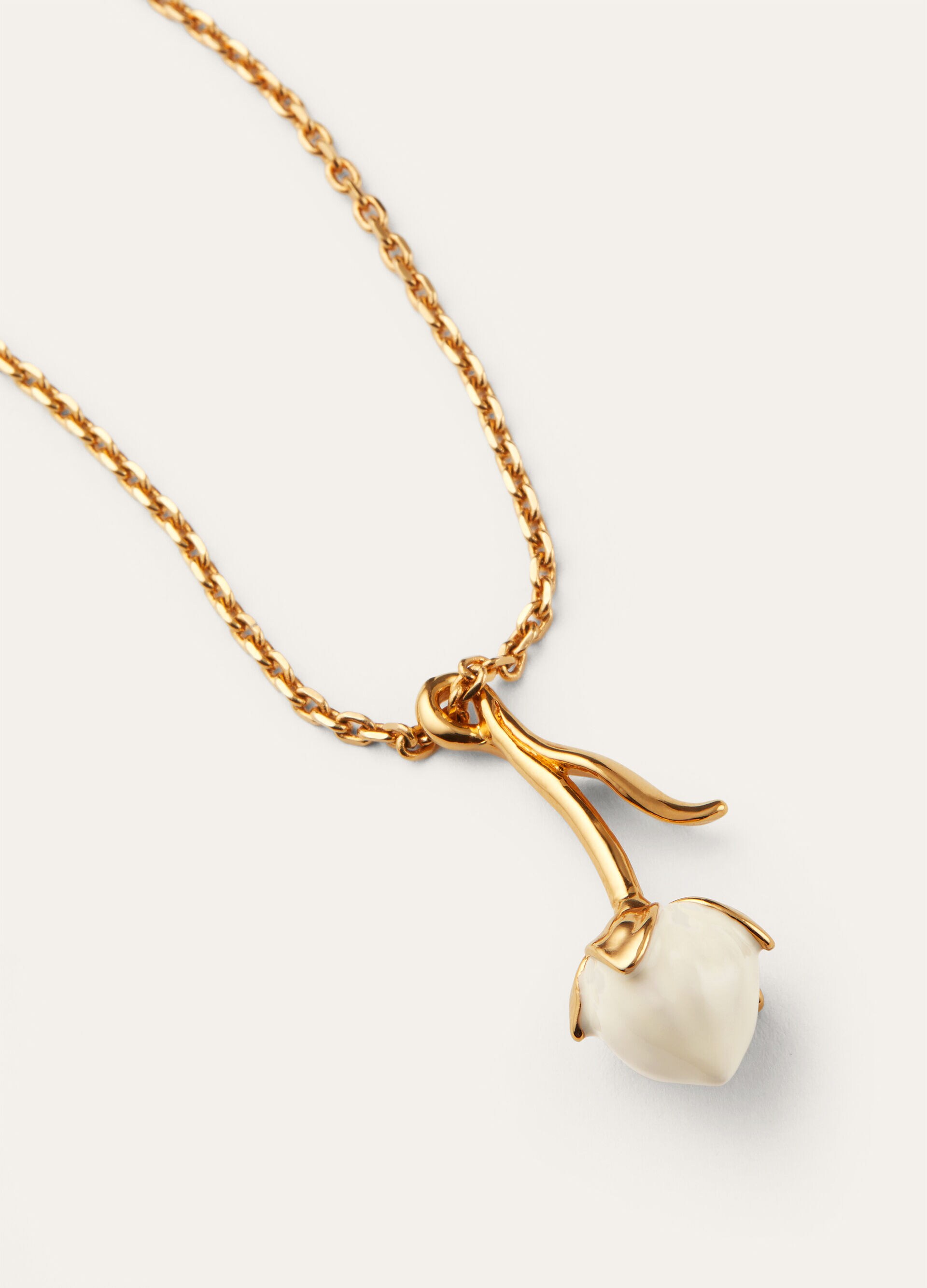 LINEN FLOWER BUD NECKLACE BRASS