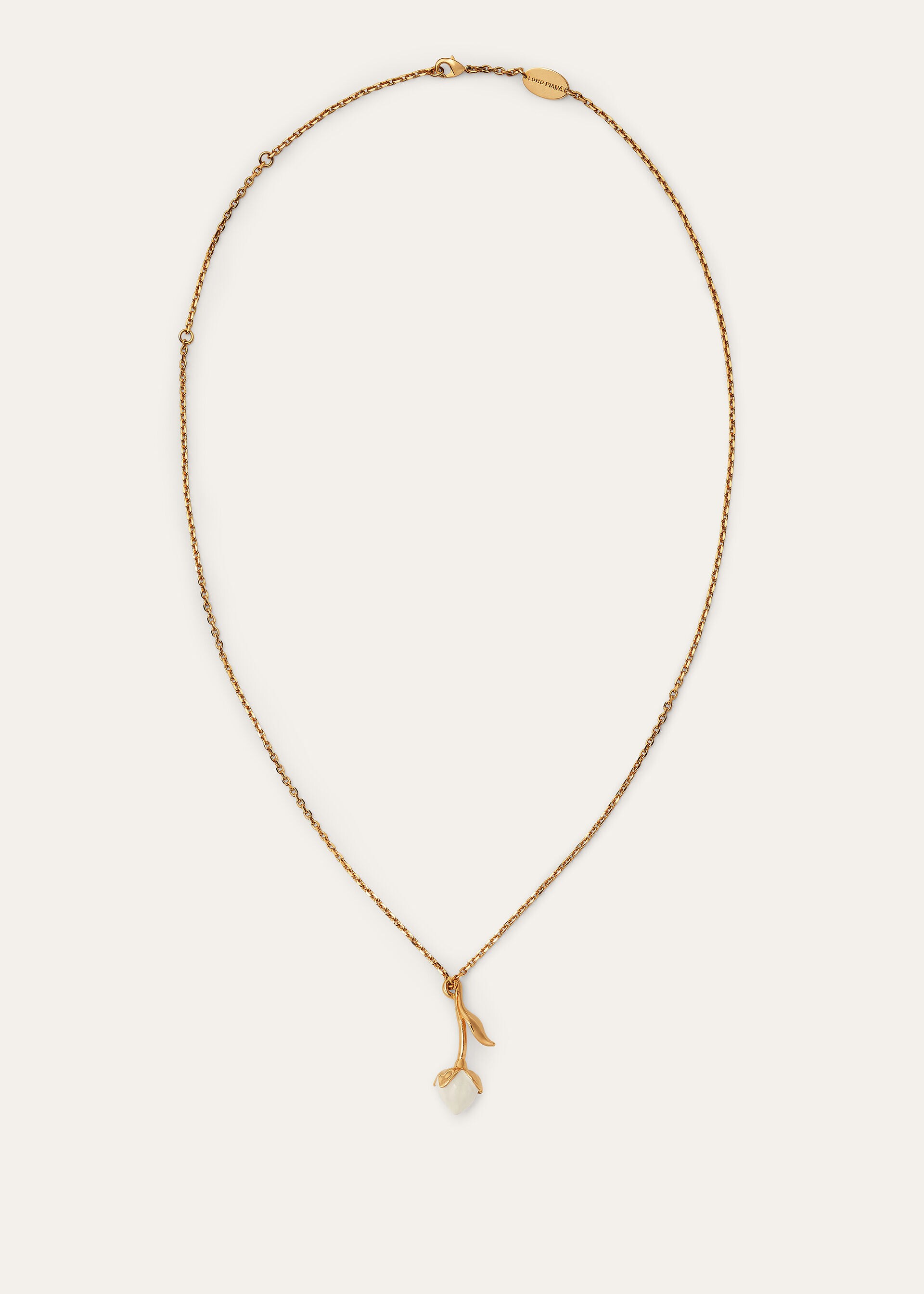 LINEN FLOWER BUD NECKLACE BRASS