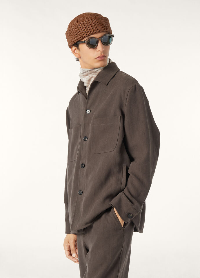 EVANDRO OVERSHIRT TWISTED LINEN FLOWER CHEVRON_FAP2078_H09V_3