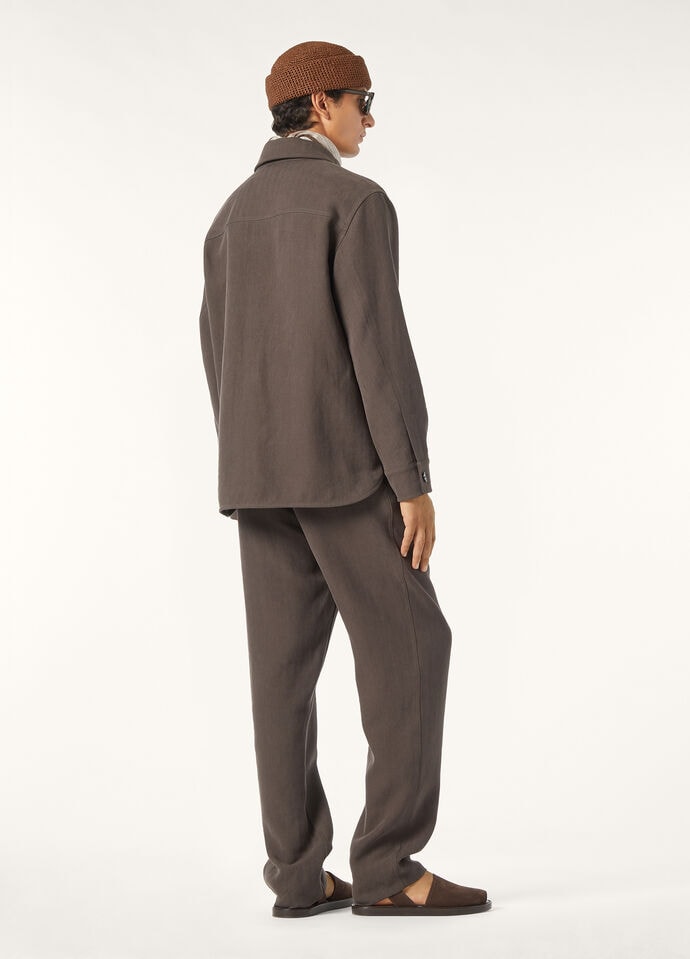 EVANDRO OVERSHIRT TWISTED LINEN FLOWER CHEVRON_FAP2078_H09V_4