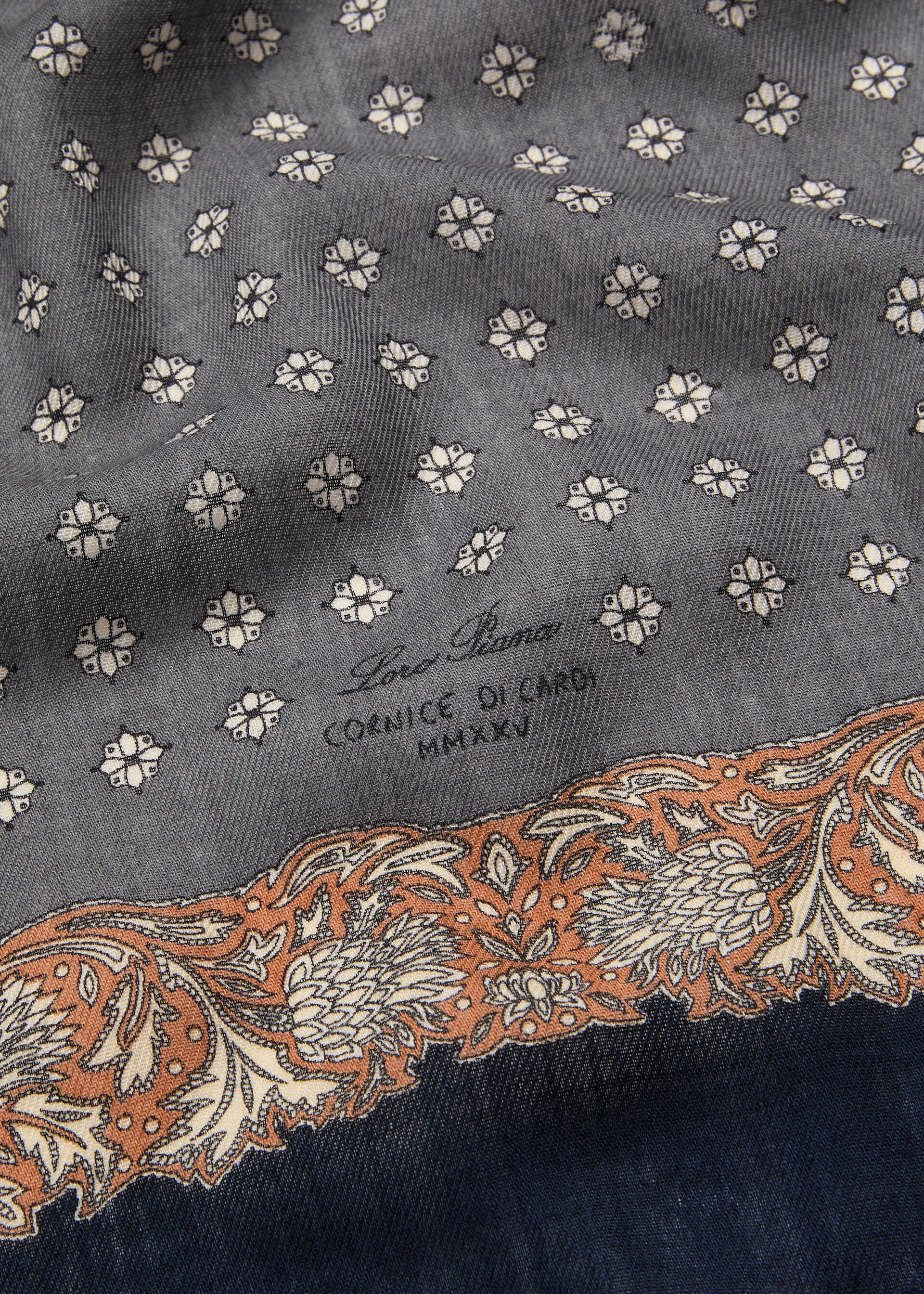 LORO PIANA CORNICE DI CARDI FOULARD 60 WOOL