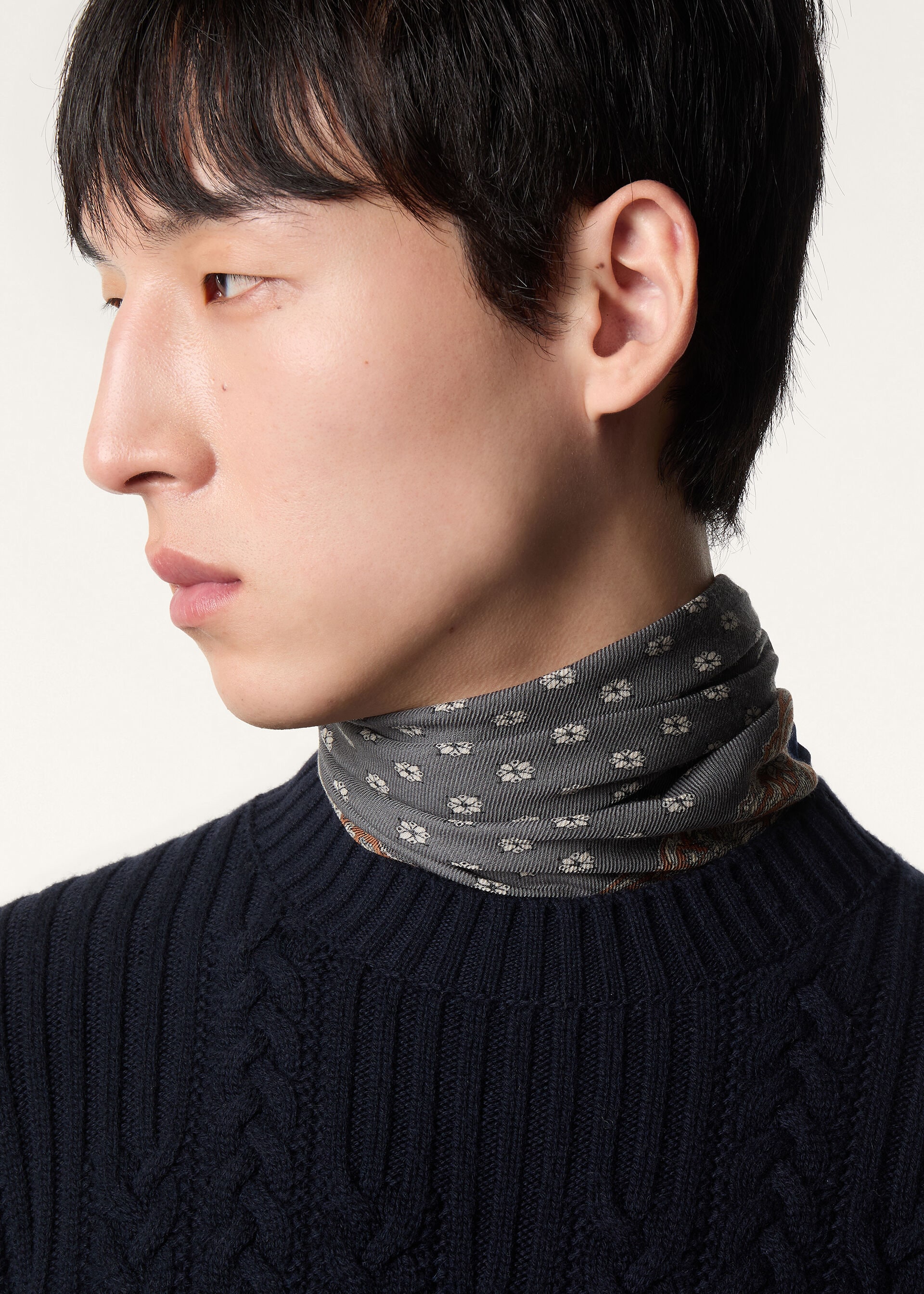LORO PIANA CORNICE DI CARDI FOULARD 60 WOOL