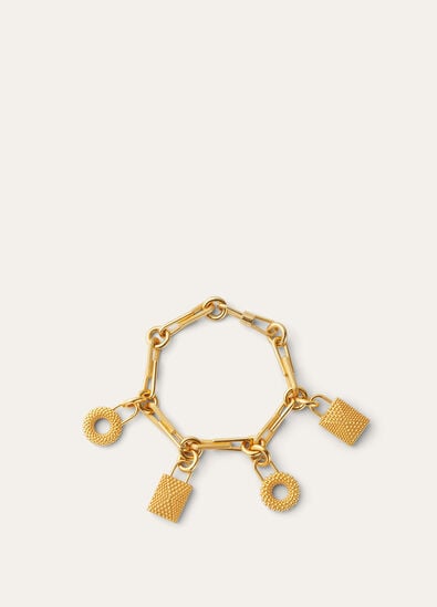 BUBBLE CHARM CHAIN BRACELET BRASS