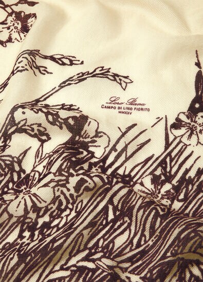 LORO PIANA CAMPO DI LINO FIORITO SHAWL120 SOFFIO