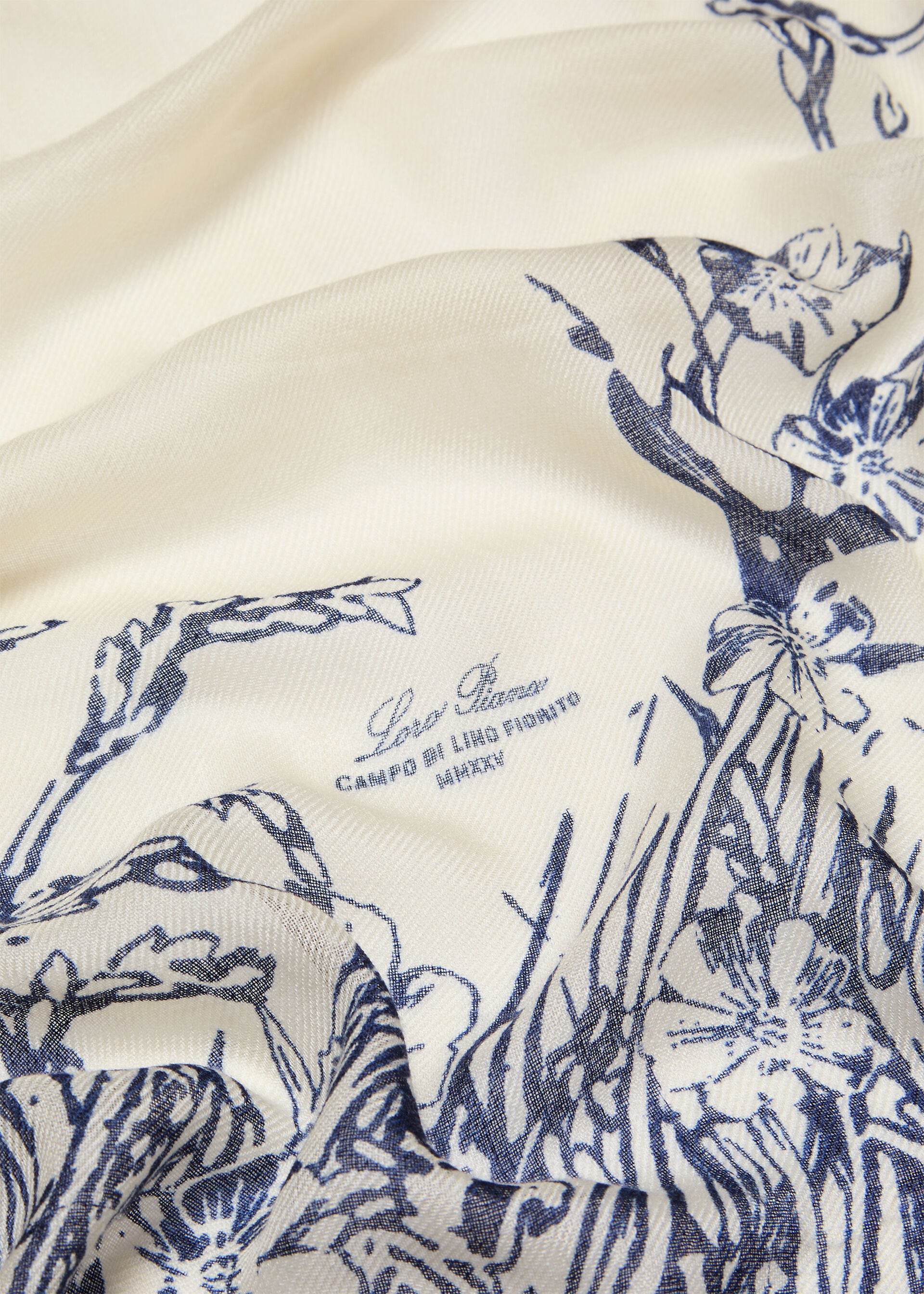 LORO PIANA CAMPO DI LINO FIORITO SHAWL120 SOFFIO