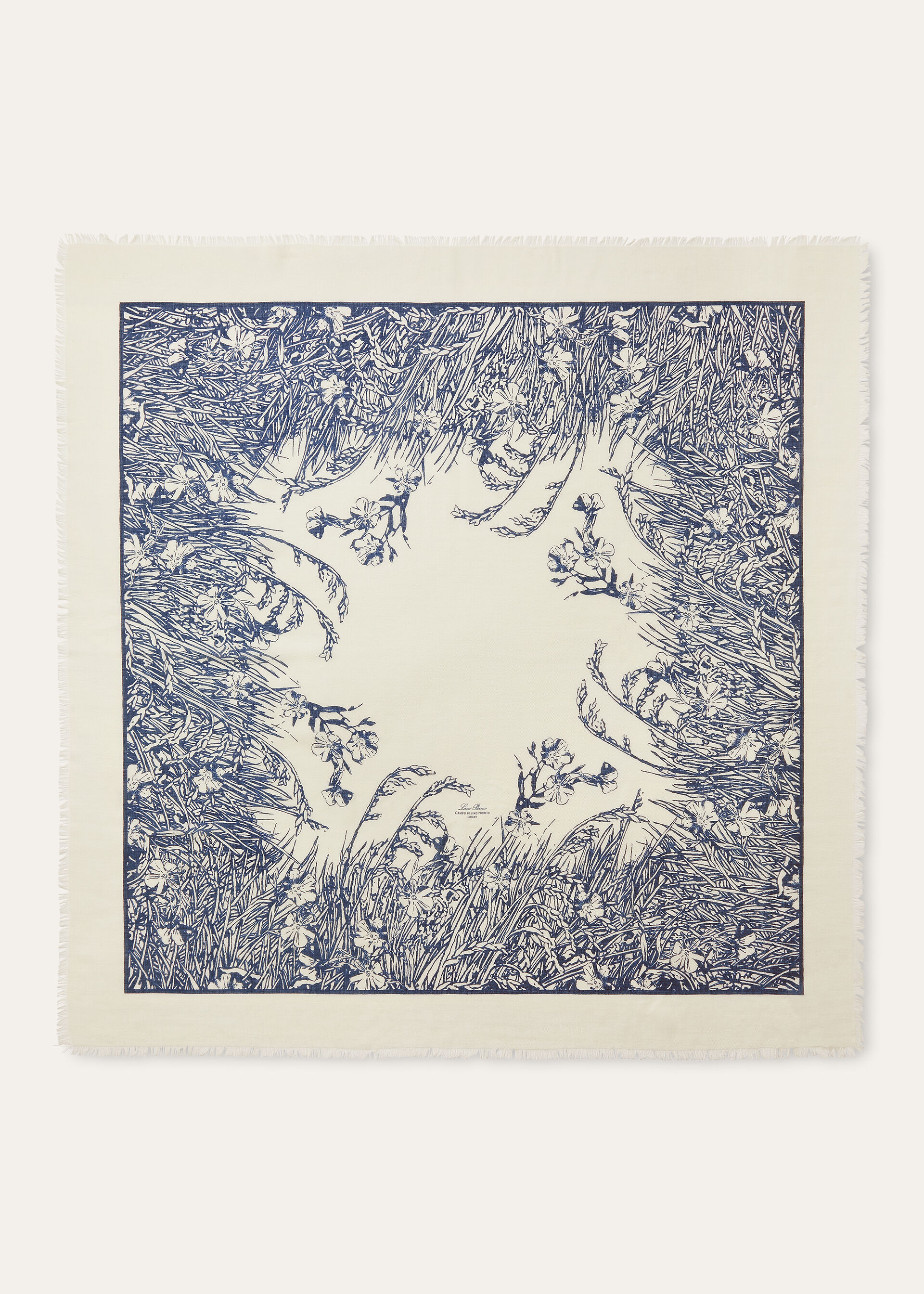LORO PIANA CAMPO DI LINO FIORITO SHAWL120 SOFFIO